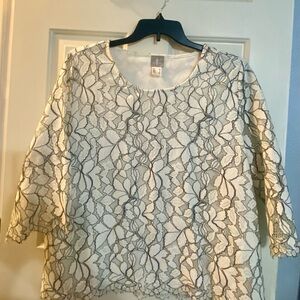Elegant Lace Women's Top - White and Black